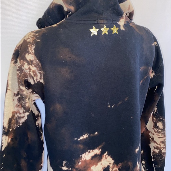 *CUSTOM DYED HOODIE W/FAUX FUR HOOD - Picture 4 of 5